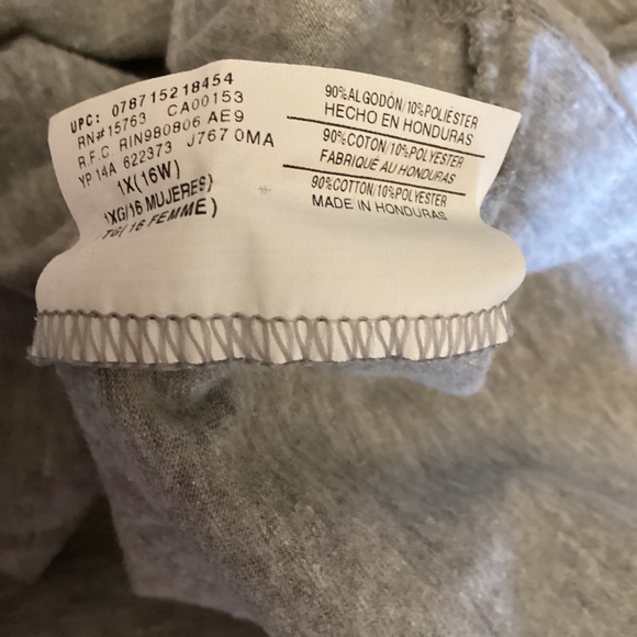 Women’s Hanes JMS Just My Size Flower Sparkly Short Sleeve Tee Shirt 1X - Picture 5 of 6